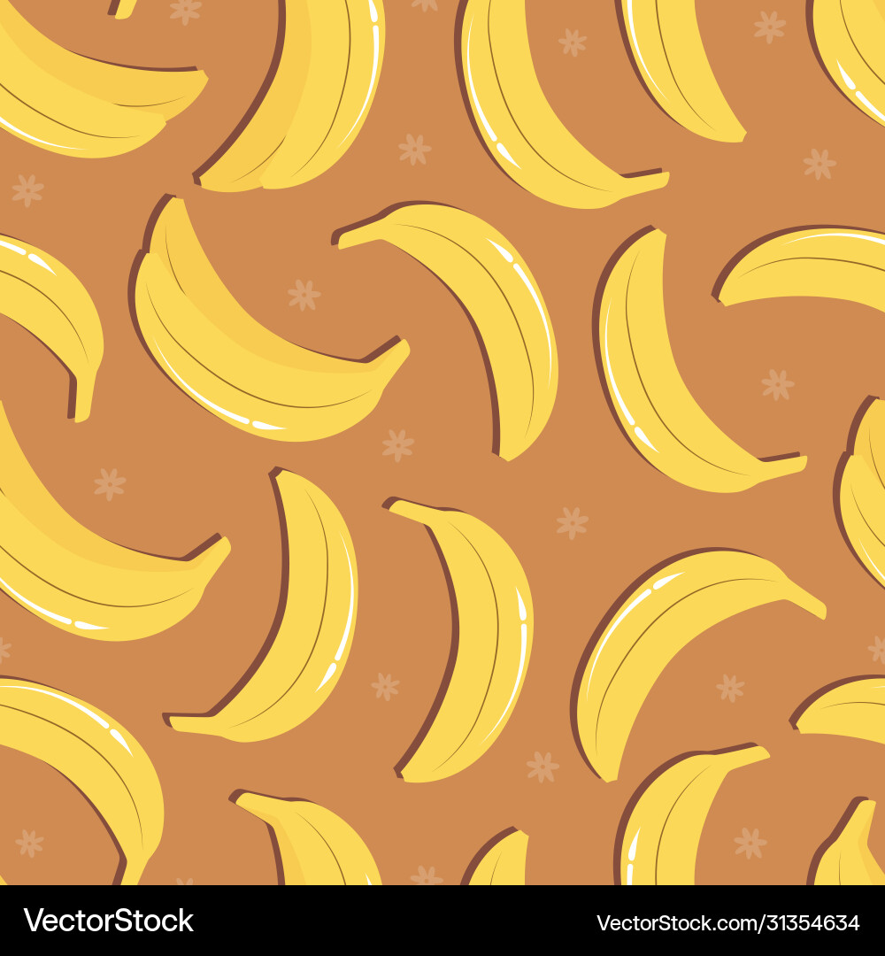Banana Pattern with Shadows vector image