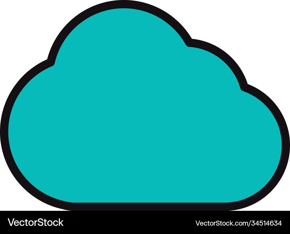Benutzeroberfläche Cloud Computing Speicherdaten linear Vektorbild