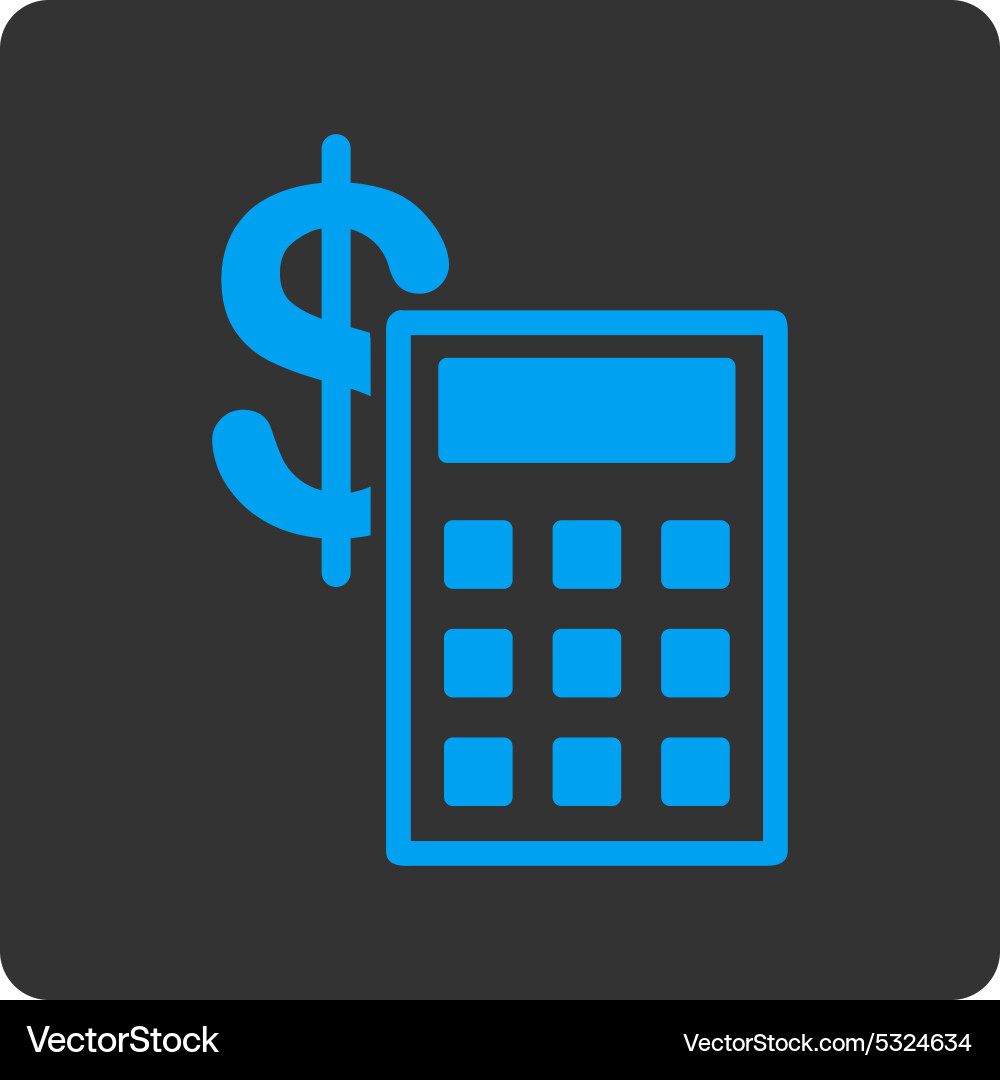Calculation icon from commerce buttons overcolor Vector Image