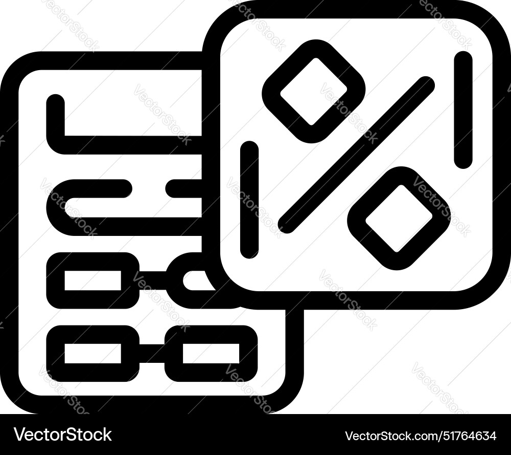 Calculator calculating percentage icon showing Calculator calculating percentage icon showing Vector Image
