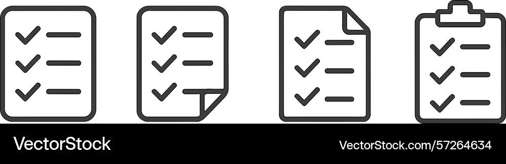 Checklists arranged in a row vector image