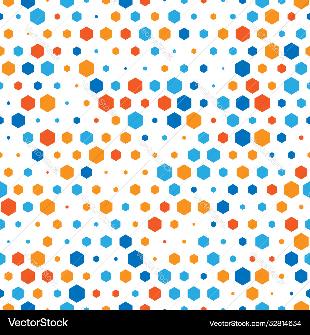 Colorful hexagonal grid pattern seamless Colorful hexagonal grid pattern seamless Vector Image