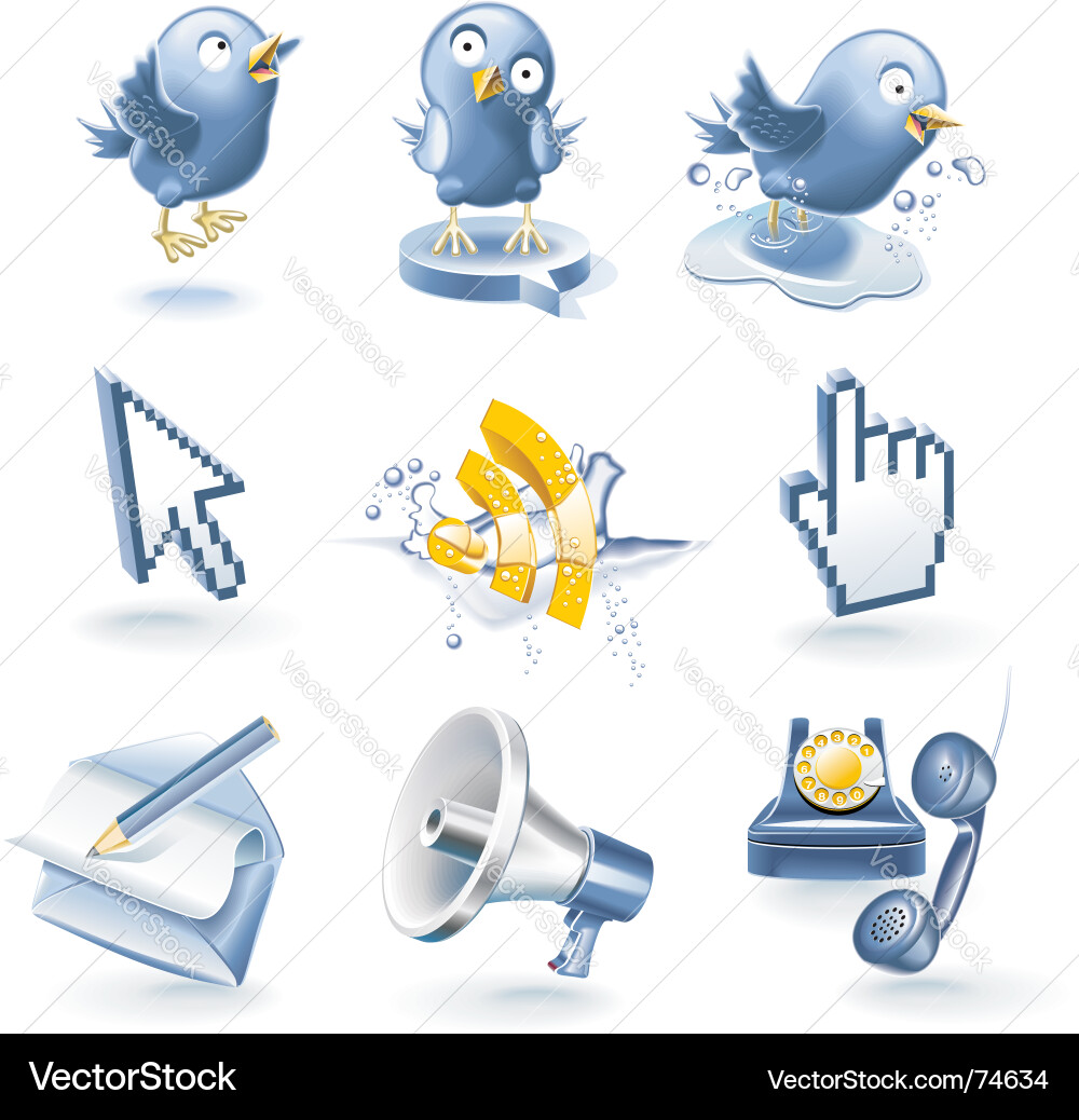 Communication Icon Set - Digital Messaging Vector Image
