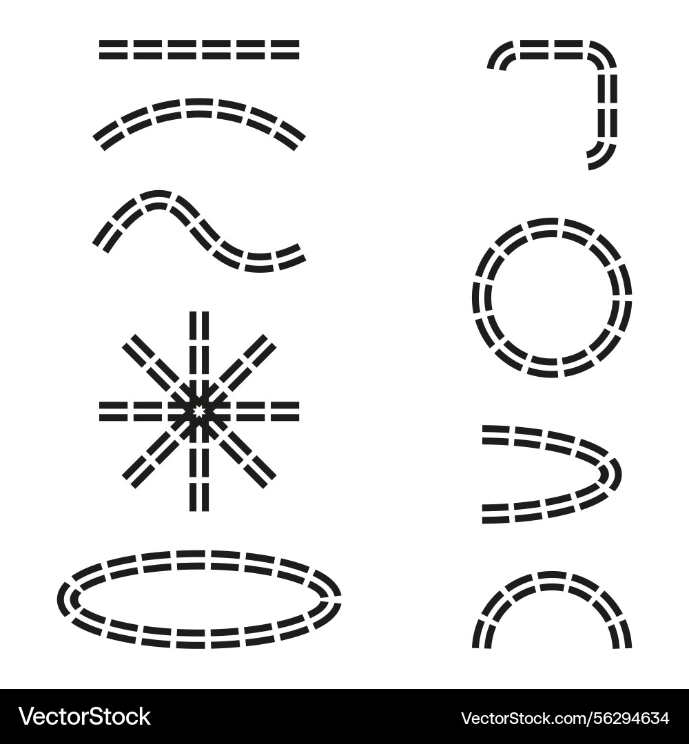Dashed line figure abstract stroke shape linear Vector Image