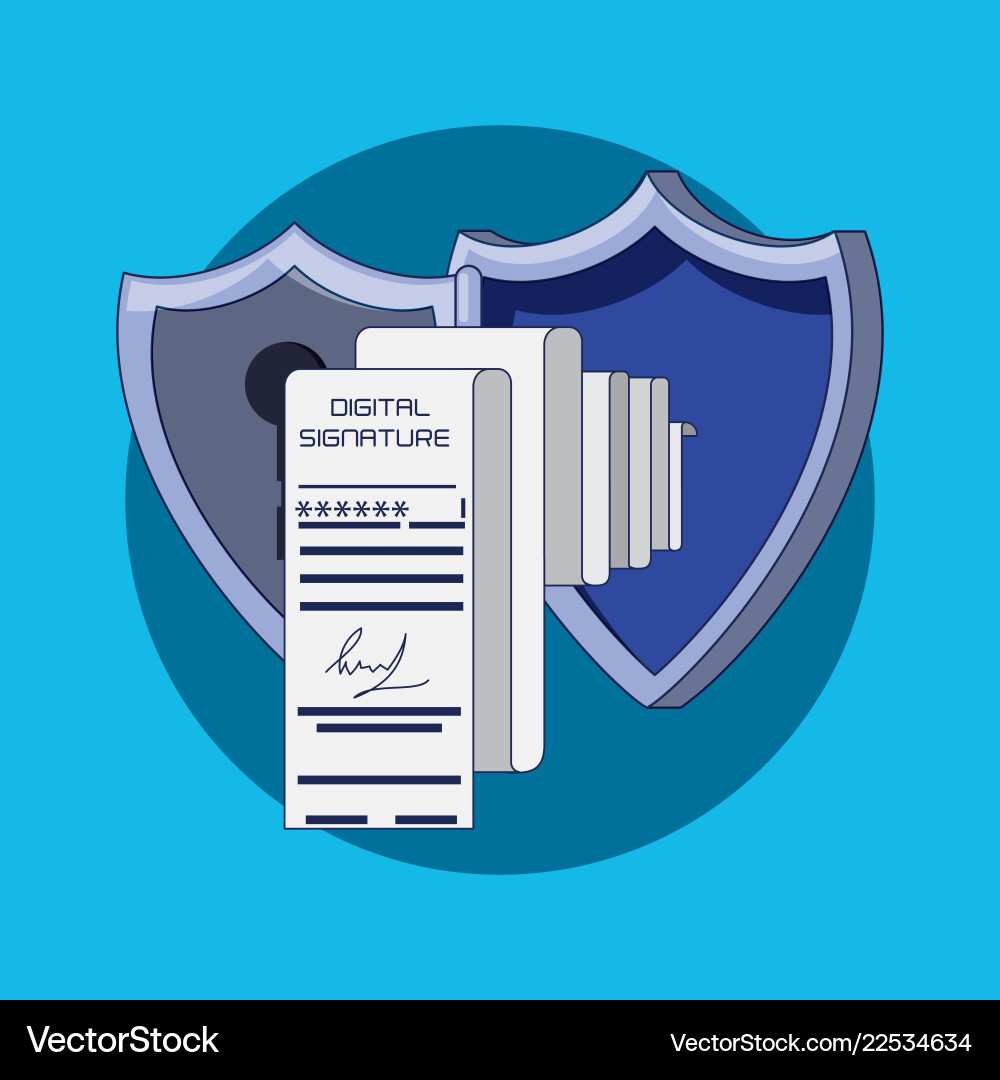 Data security with shield Data security with shield Vector Image