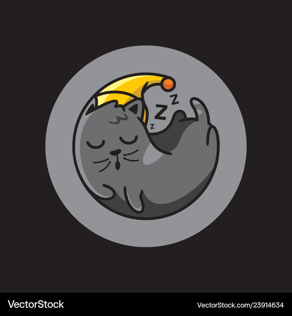Different lazy sleepy lying kitties collection Vector Image