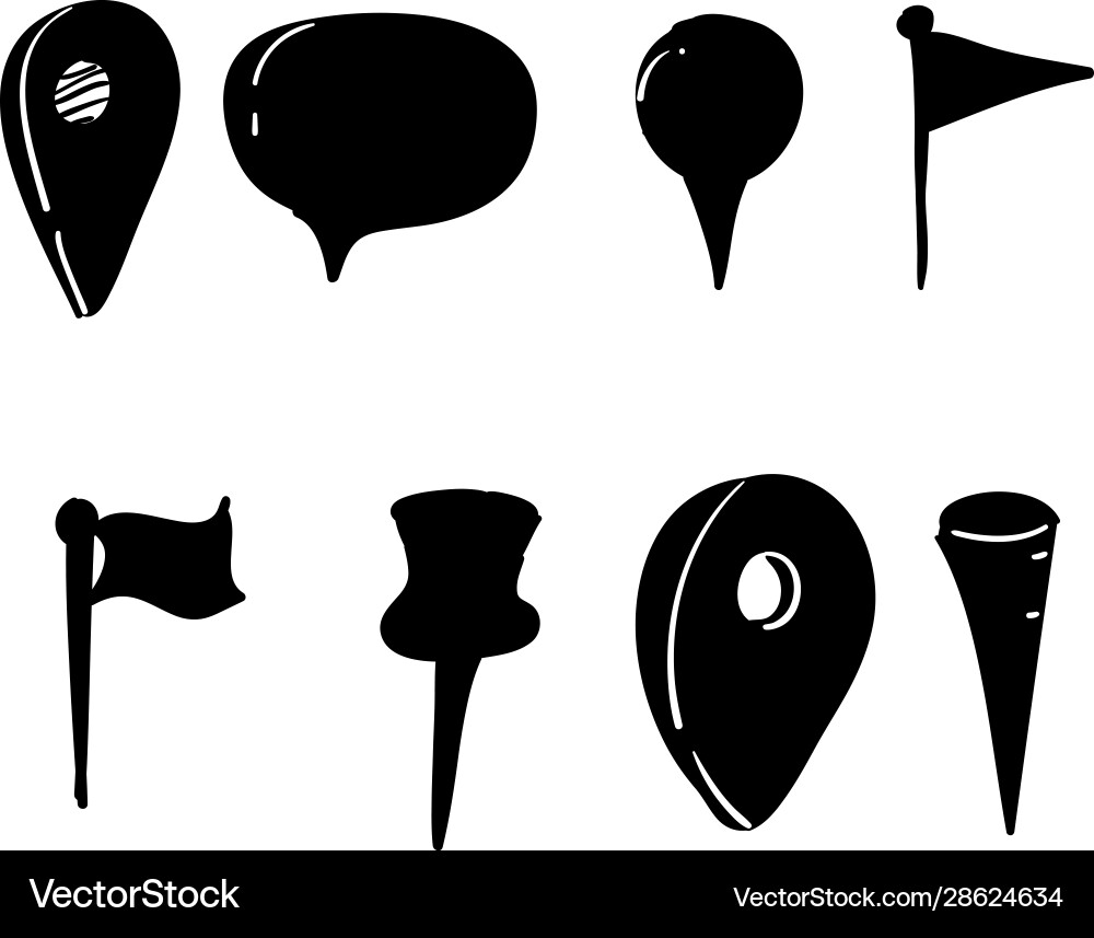 Doodle gps pointer map location handdrawn style Doodle gps pointer map location handdrawn style vector image