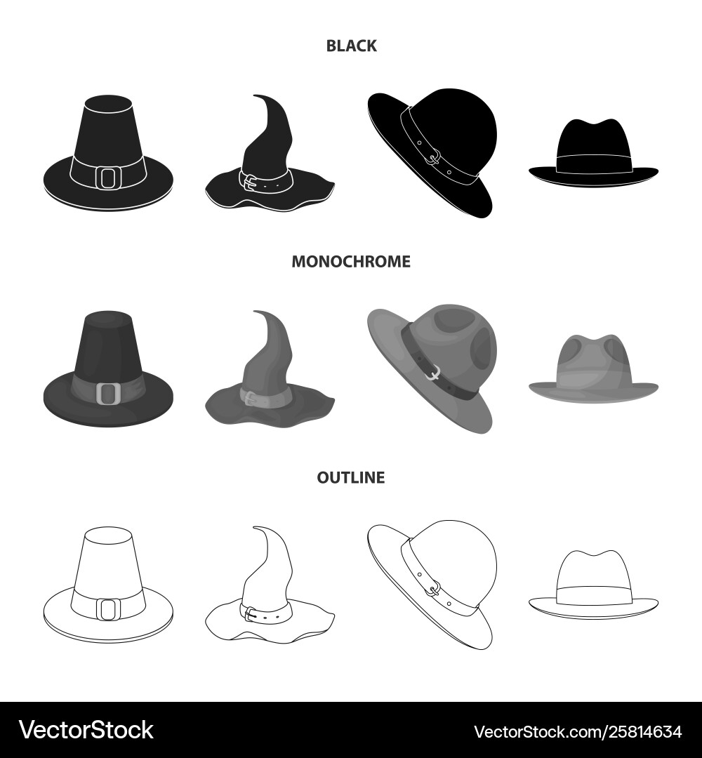 Isolated object hat and cap symbol collection Vector Image