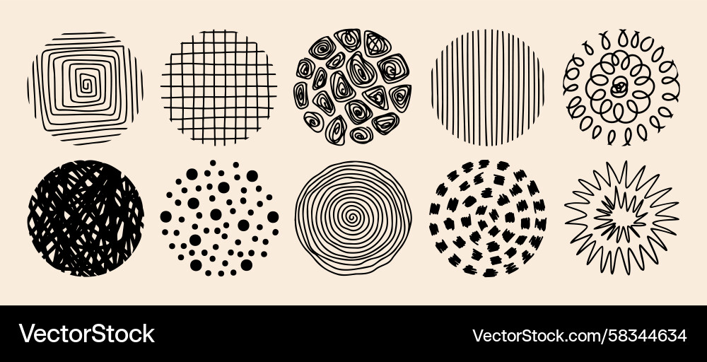 Modern Rounded Pattern Set Vector Image