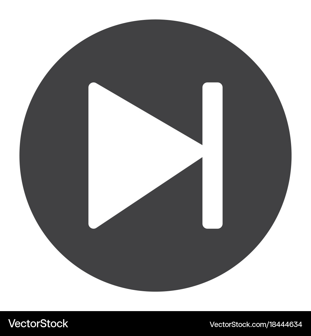 Next button glyph icon web and mobile audio sign vector image