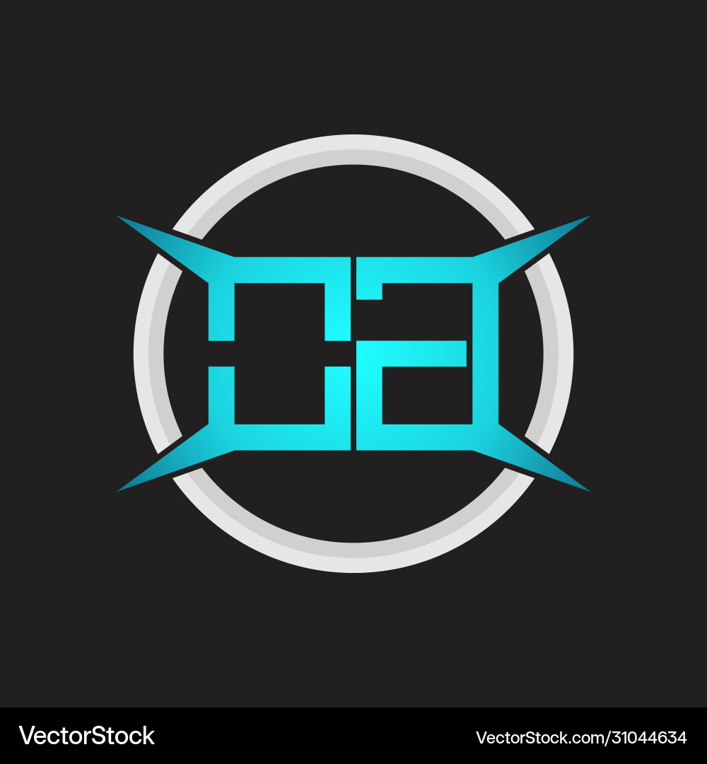 Og logo monogram with circle and four taper shape Vector Image