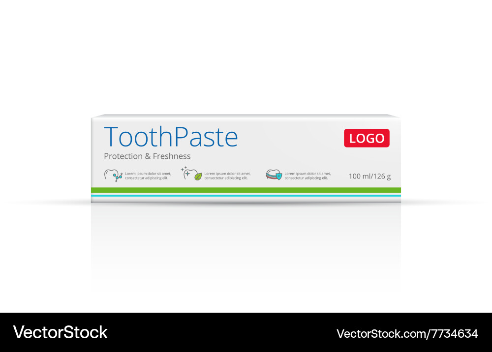 Packaging design toothpaste Royalty Free Vector Image