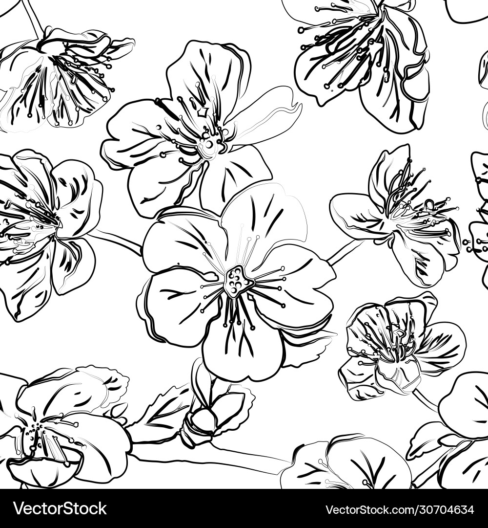 Schwarzer Apfelbaum Blumen Silhouette Schwarzer Apfelbaum Blumen Silhouette vektorbild