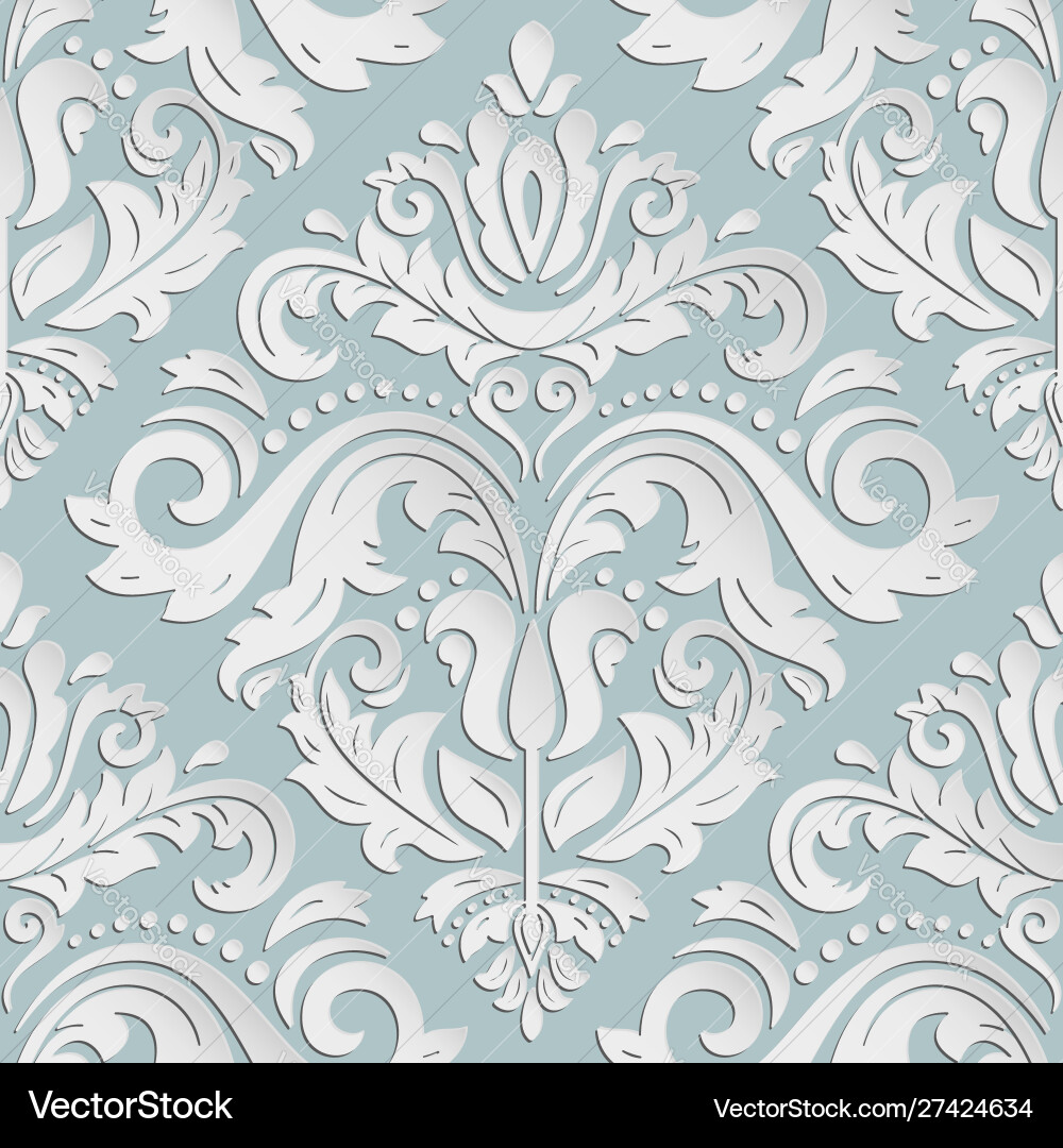Seamless oriental pattern with 3d elements Seamless oriental pattern with 3d elements vector image