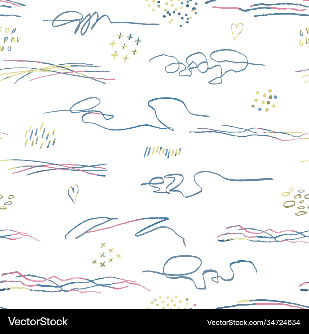 Seamless pattern with hand drawn abstract lines Seamless pattern with hand drawn abstract lines vector image