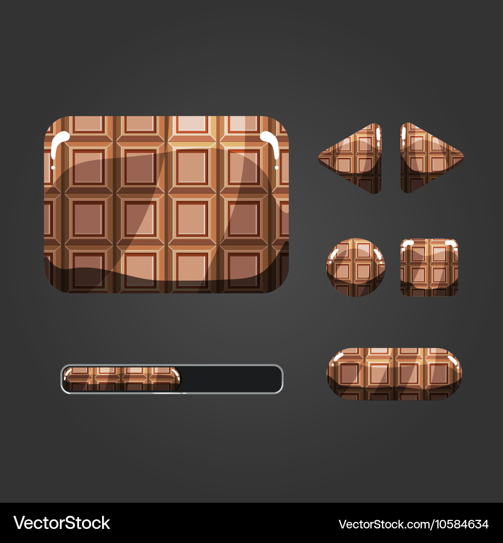 Set of chocolate different buttons vector image