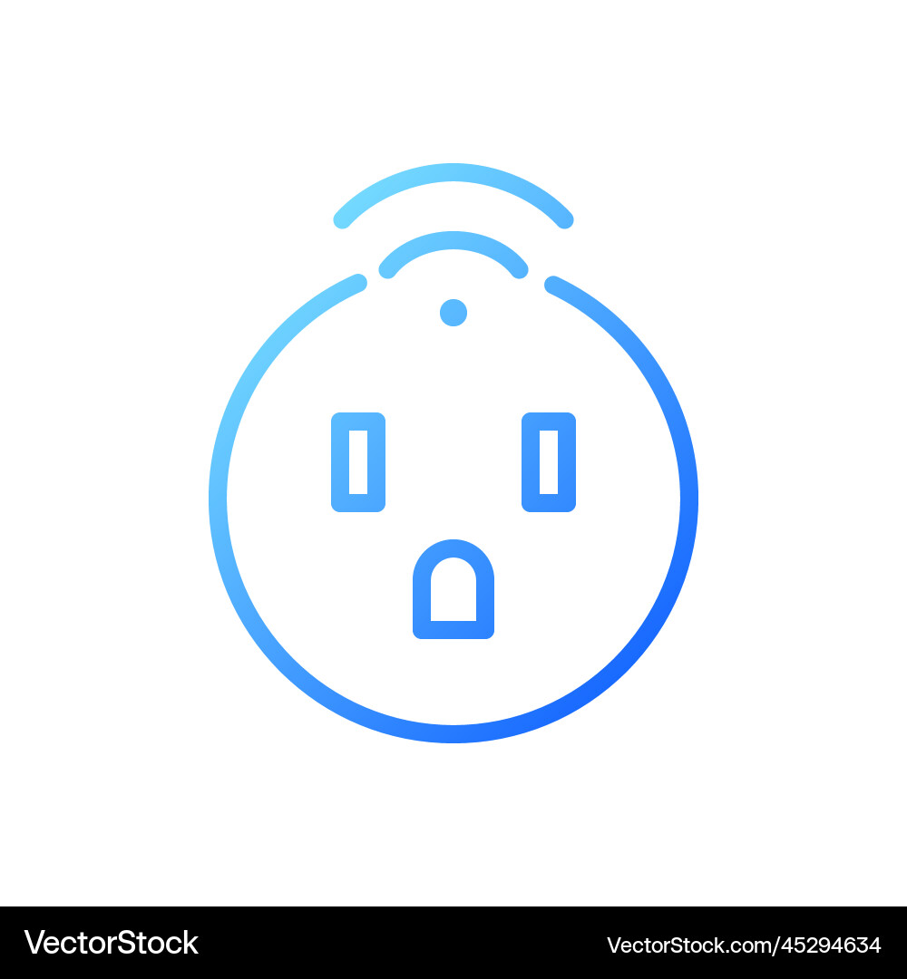 Smart socket pixel perfect gradient linear icon Smart socket pixel perfect gradient linear icon vector image