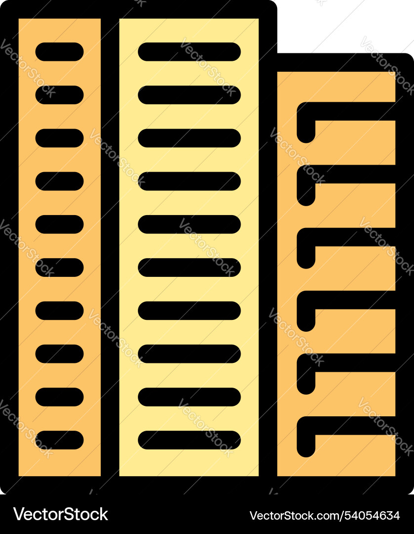 Three buildings with multiple windows facade Three buildings with multiple windows facade Vector Image