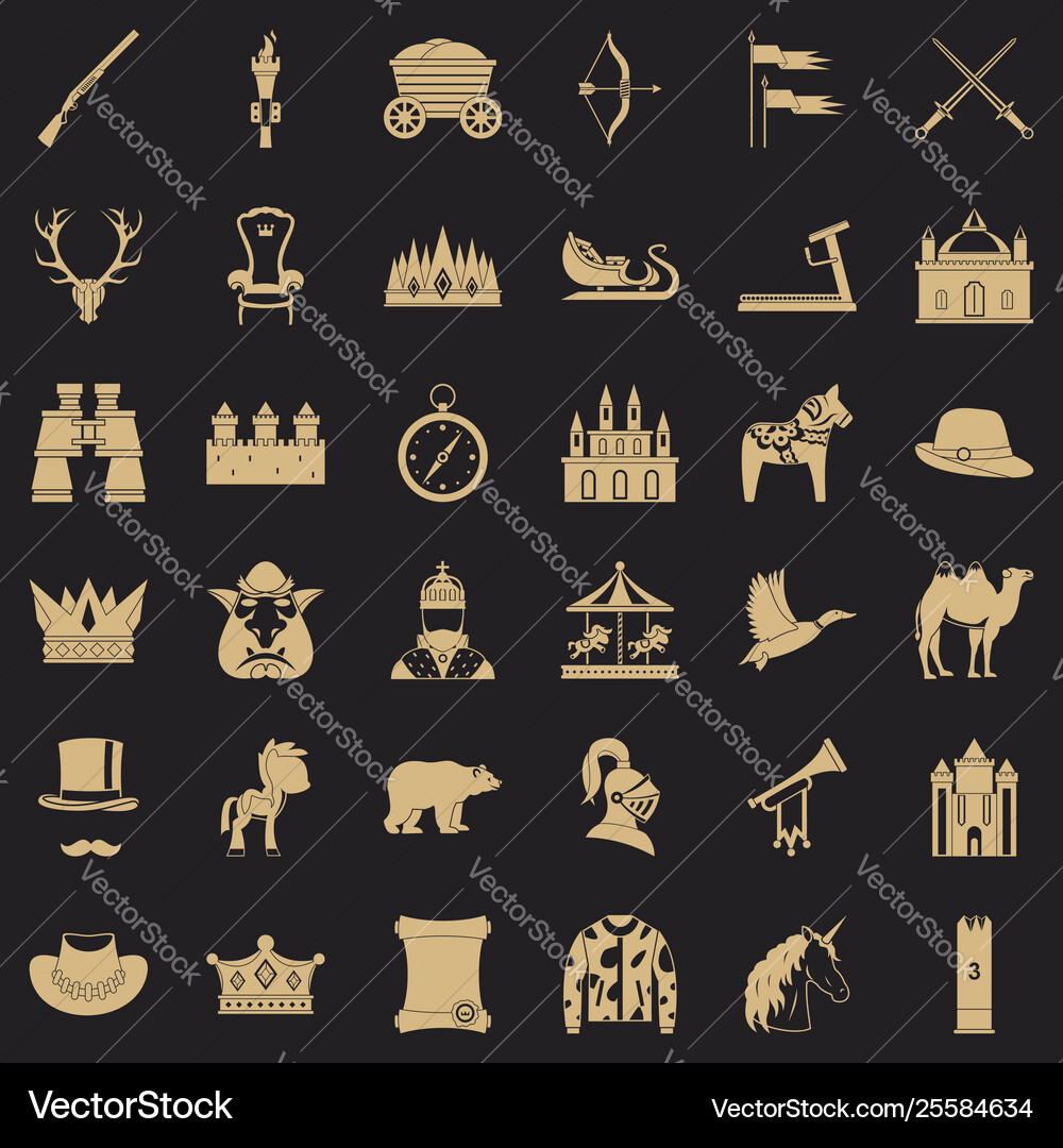 Unicorn icons set simple style Vector Image