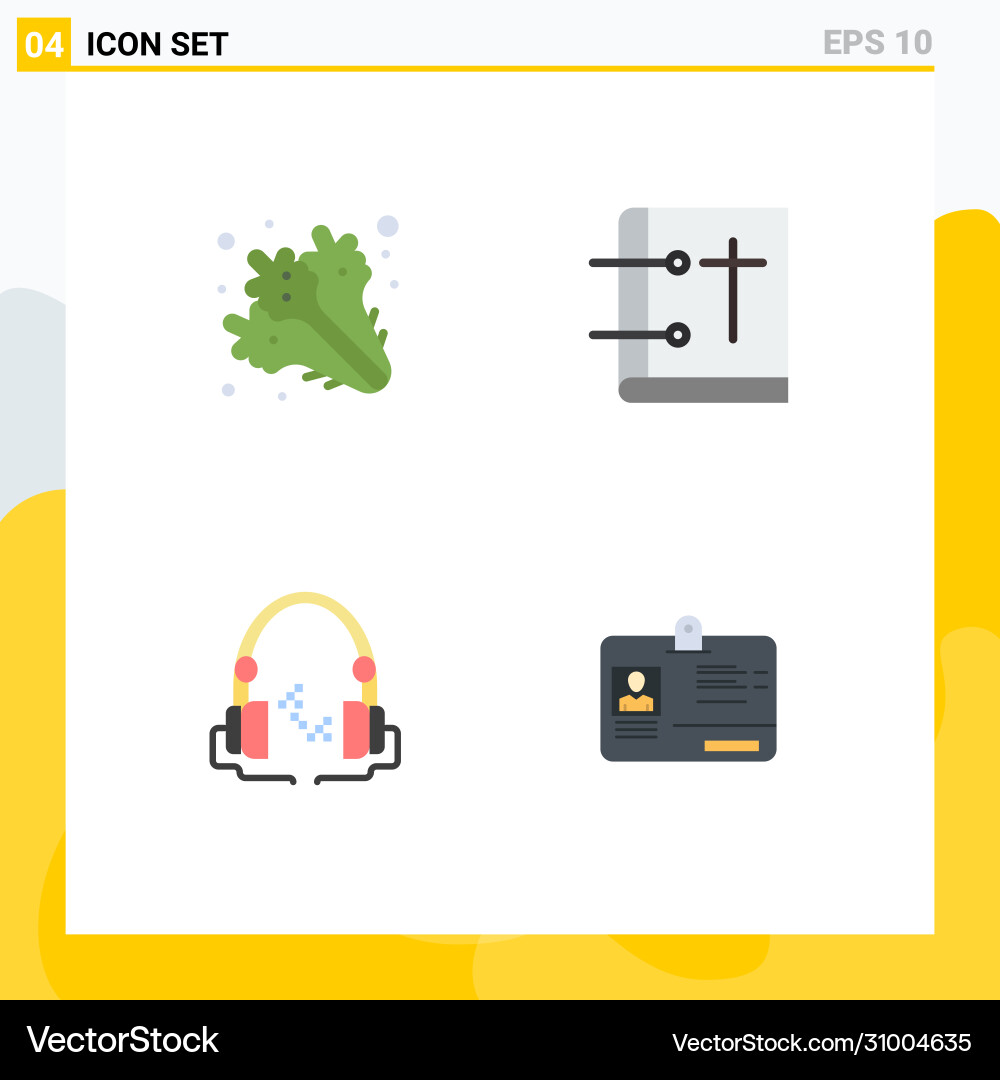 4 universal flat icons set for web and mobile Vector Image