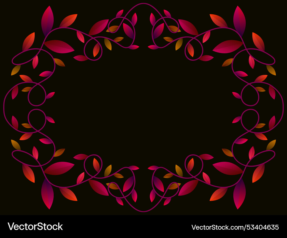 Autumn frame with leaves gradient colors red Autumn frame with leaves gradient colors red vector image
