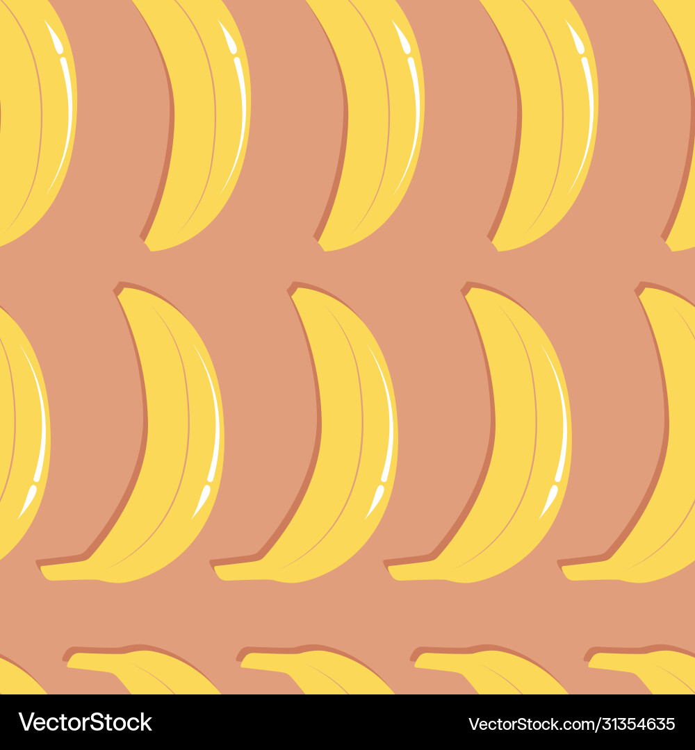 Banana Pattern with Shadow vector image