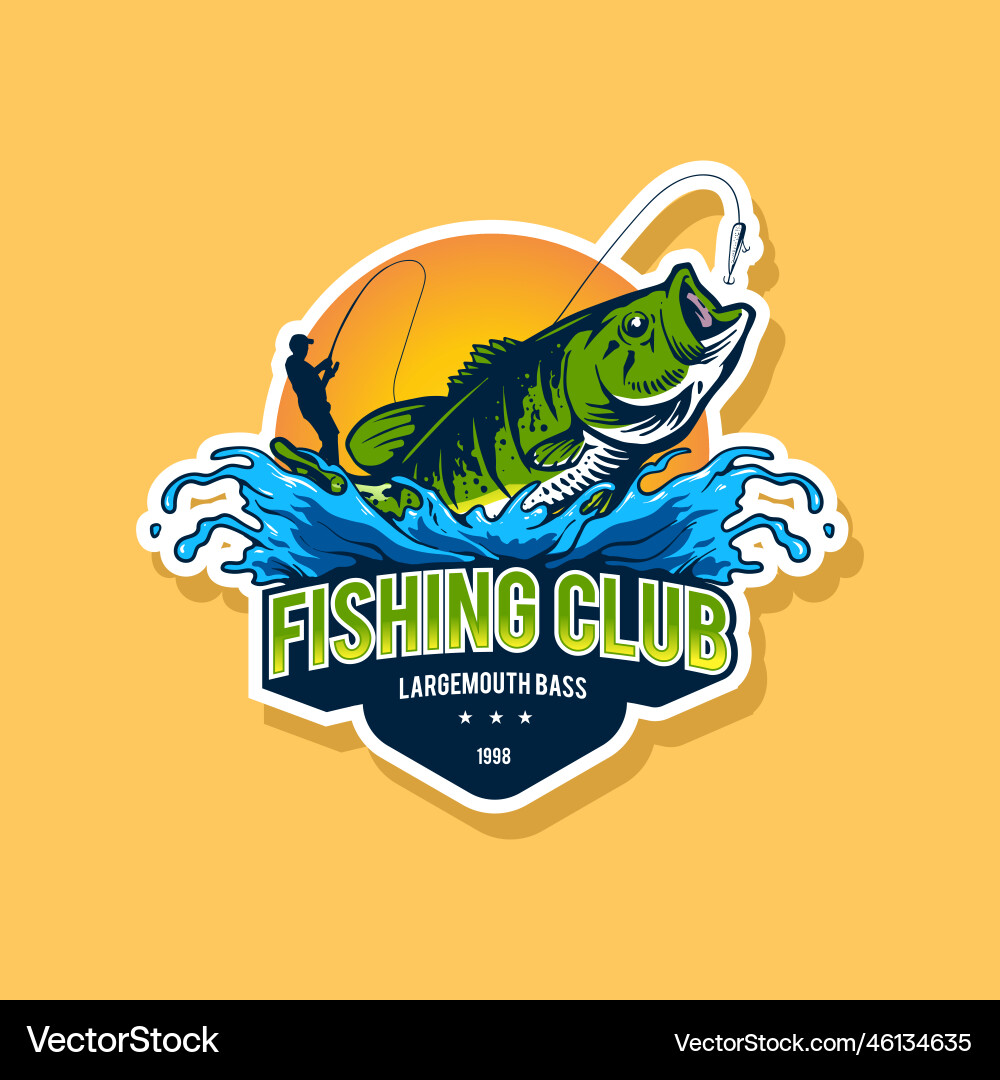 Fishing logo design vector image