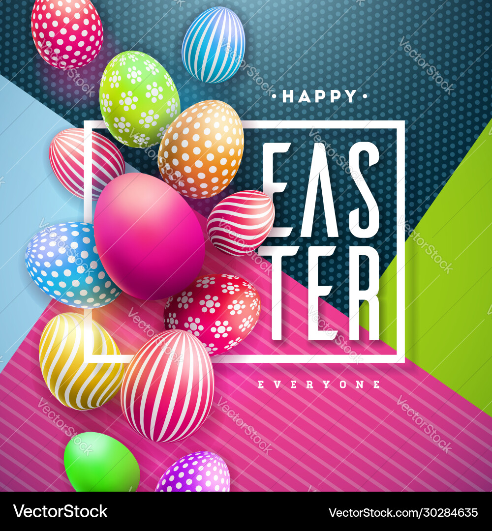 Happy easter with colorful painted Happy easter with colorful painted vector image
