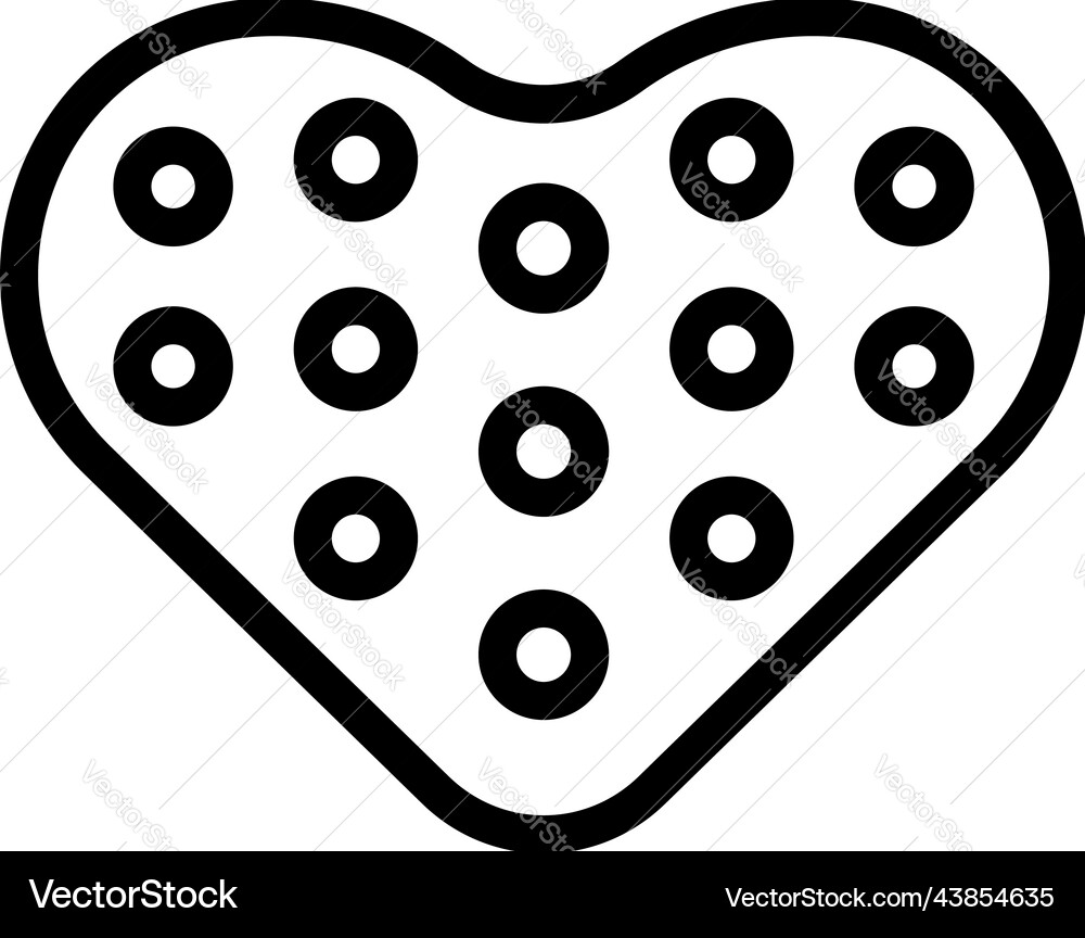 Heart shape cracker icon outline cookie Vector Image
