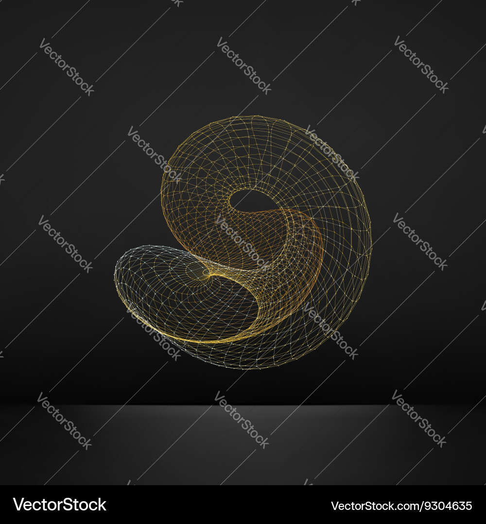 Interconnected Lines & Dots - 3D Mesh vector image