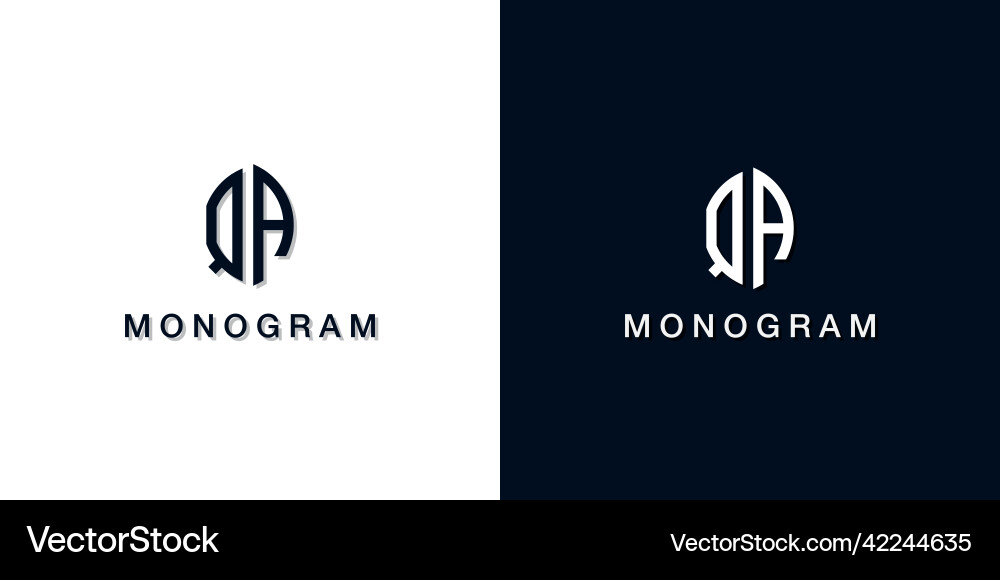 Leaf style initial letter qa monogram logo Leaf style initial letter qa monogram logo vector image