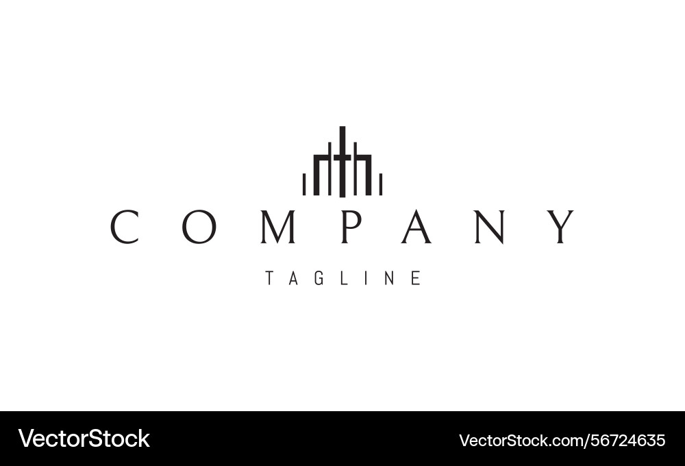 Logo with an abstract image of columns Vector Image