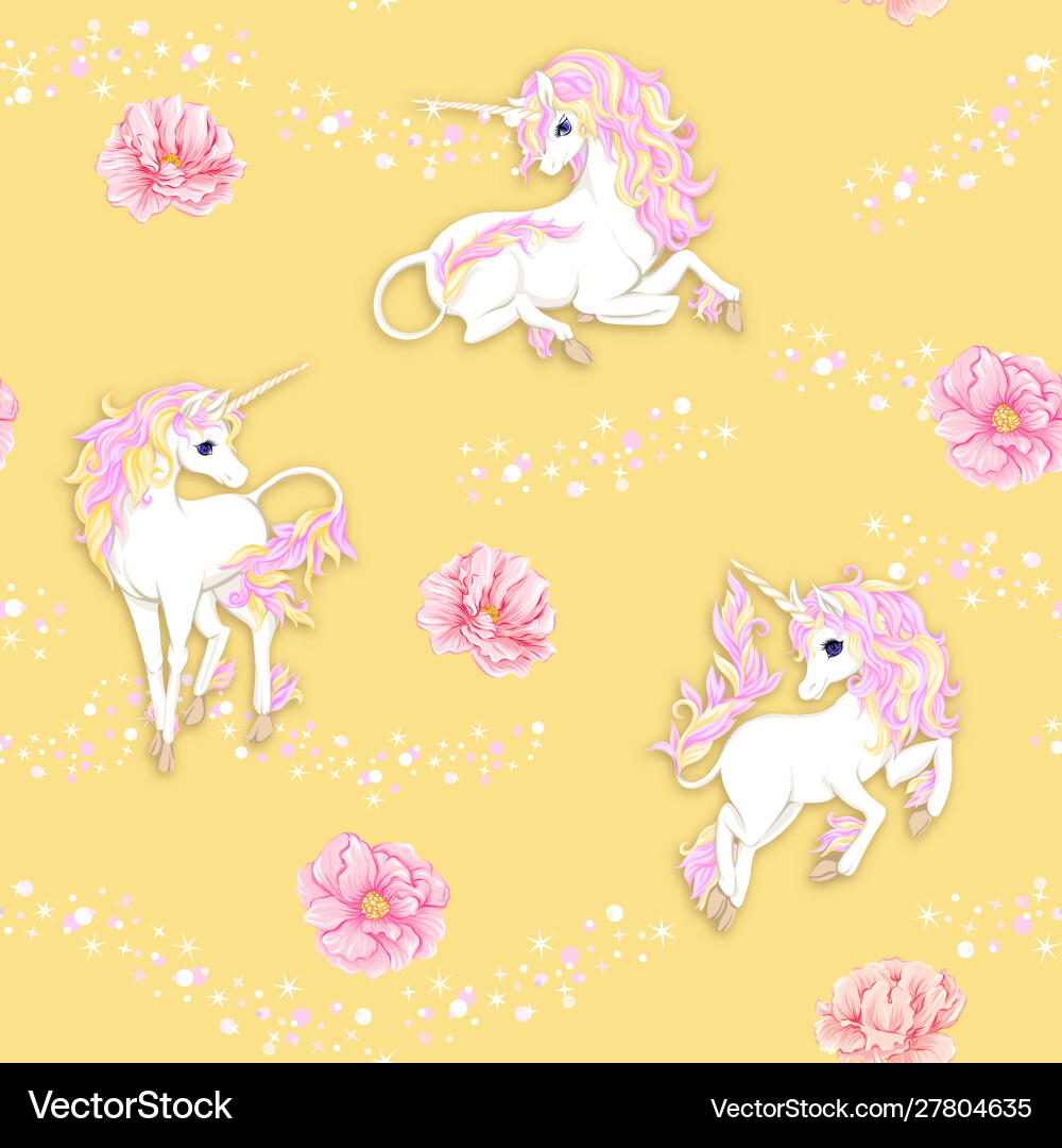 Seamless pattern background with unicorn Seamless pattern background with unicorn vector image
