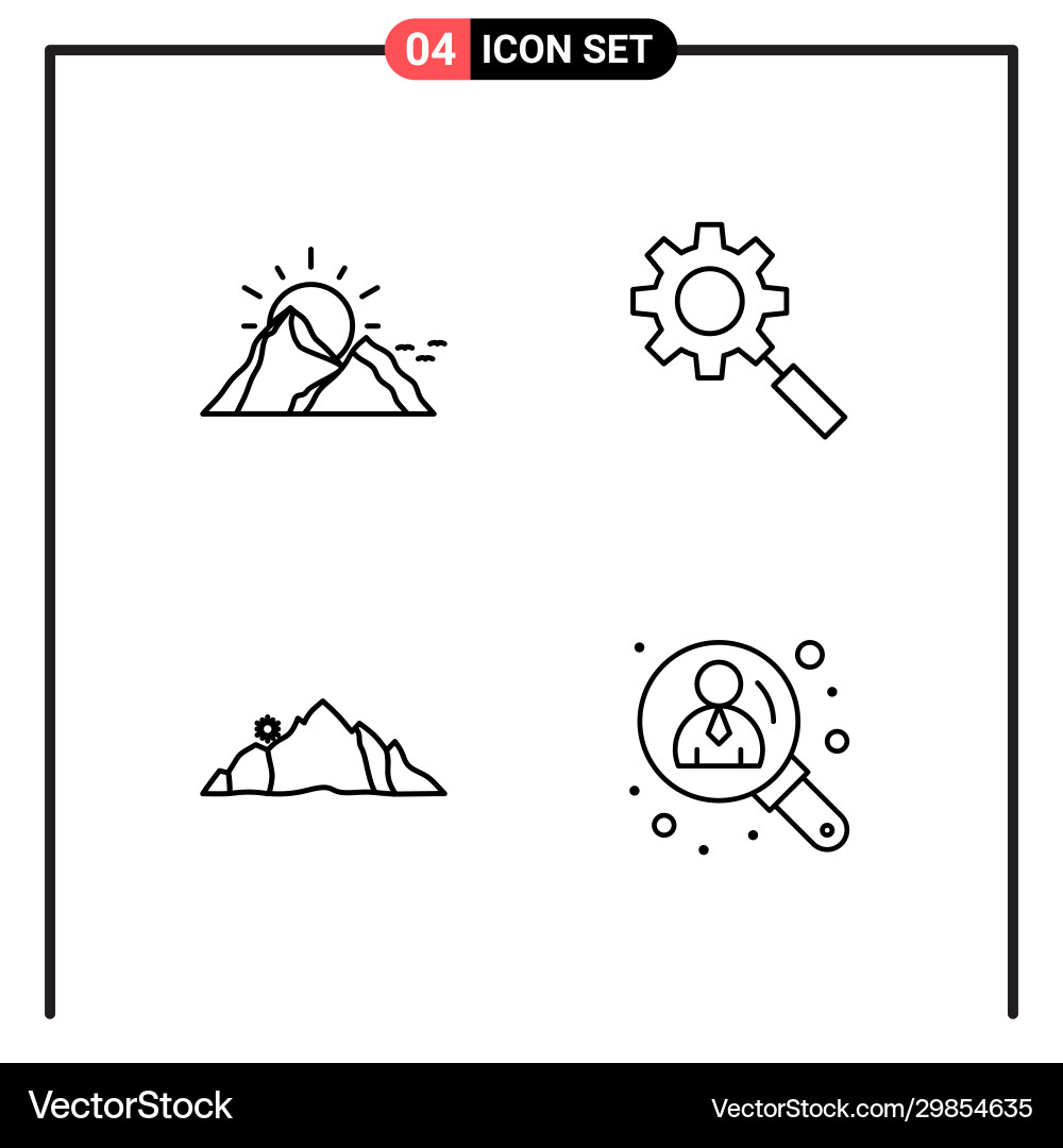 Set 4 line style icons for web and mobile Set 4 line style icons for web and mobile Vector Image