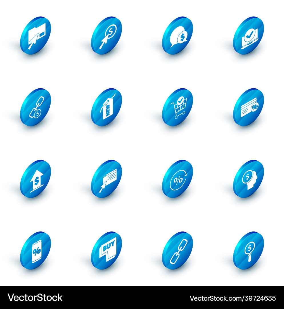 Set cursor and coin speech bubble with dollar Vector Image