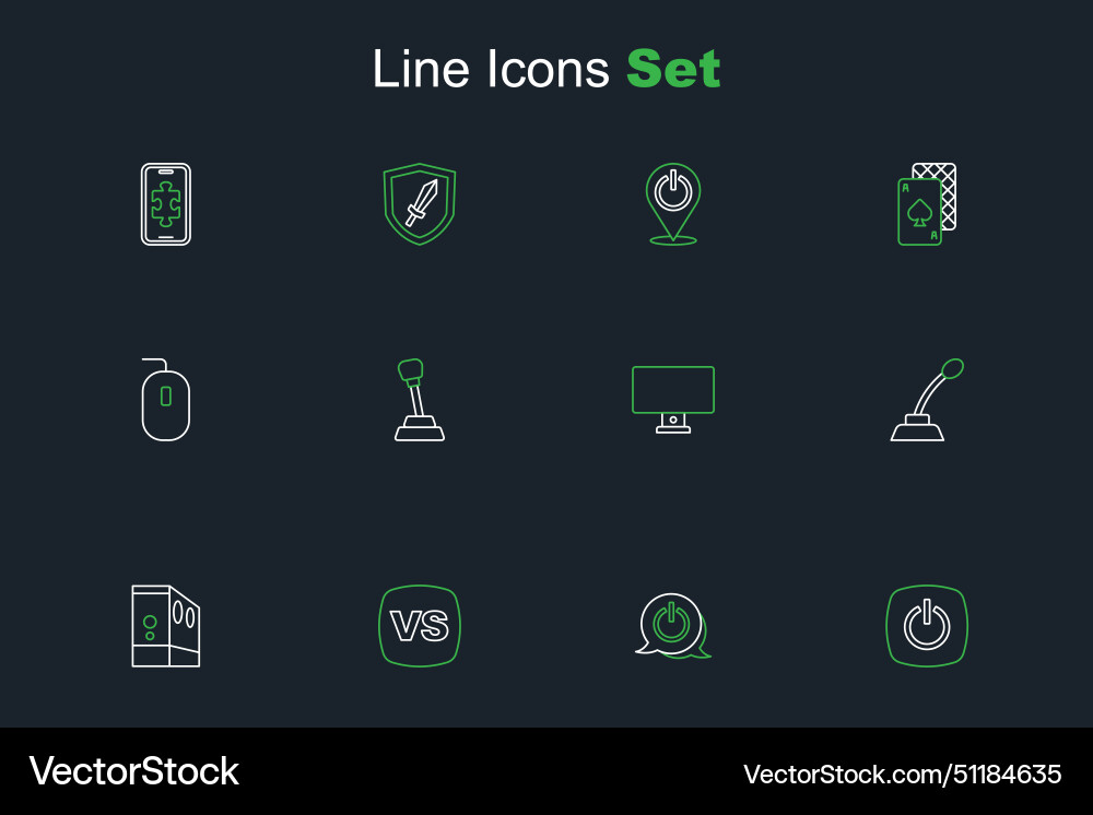 Set line power button vs versus battle case Set line power button vs versus battle case vector image