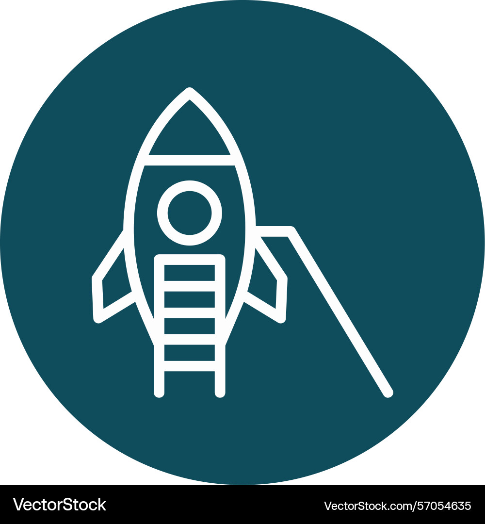 Spaceship line circle style icon design Vector Image