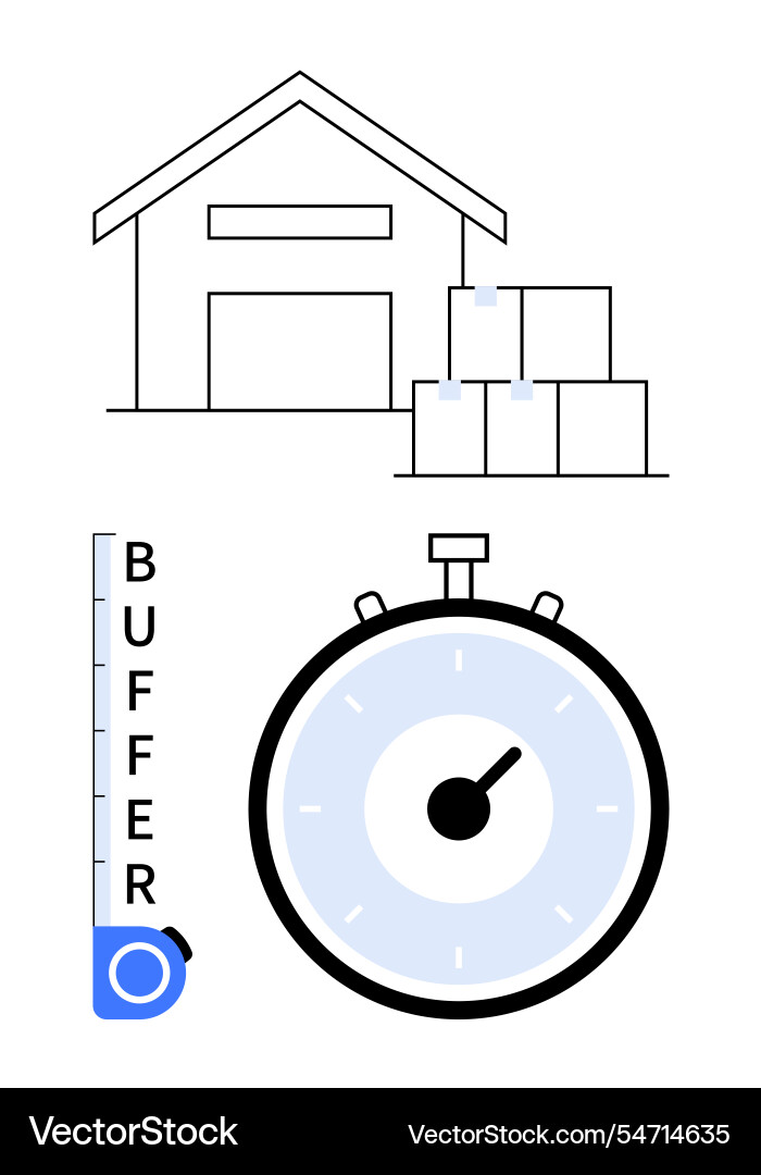 Warehouse management and time buffer concept vector image