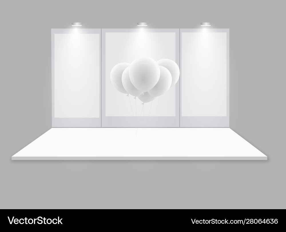 3d exhibition booth white empty promotional stand 3d exhibition booth white empty promotional stand Vector Image