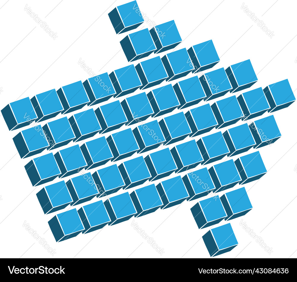 3d perspective arrow pointer icon cursor shape 3d perspective arrow pointer icon cursor shape vector image