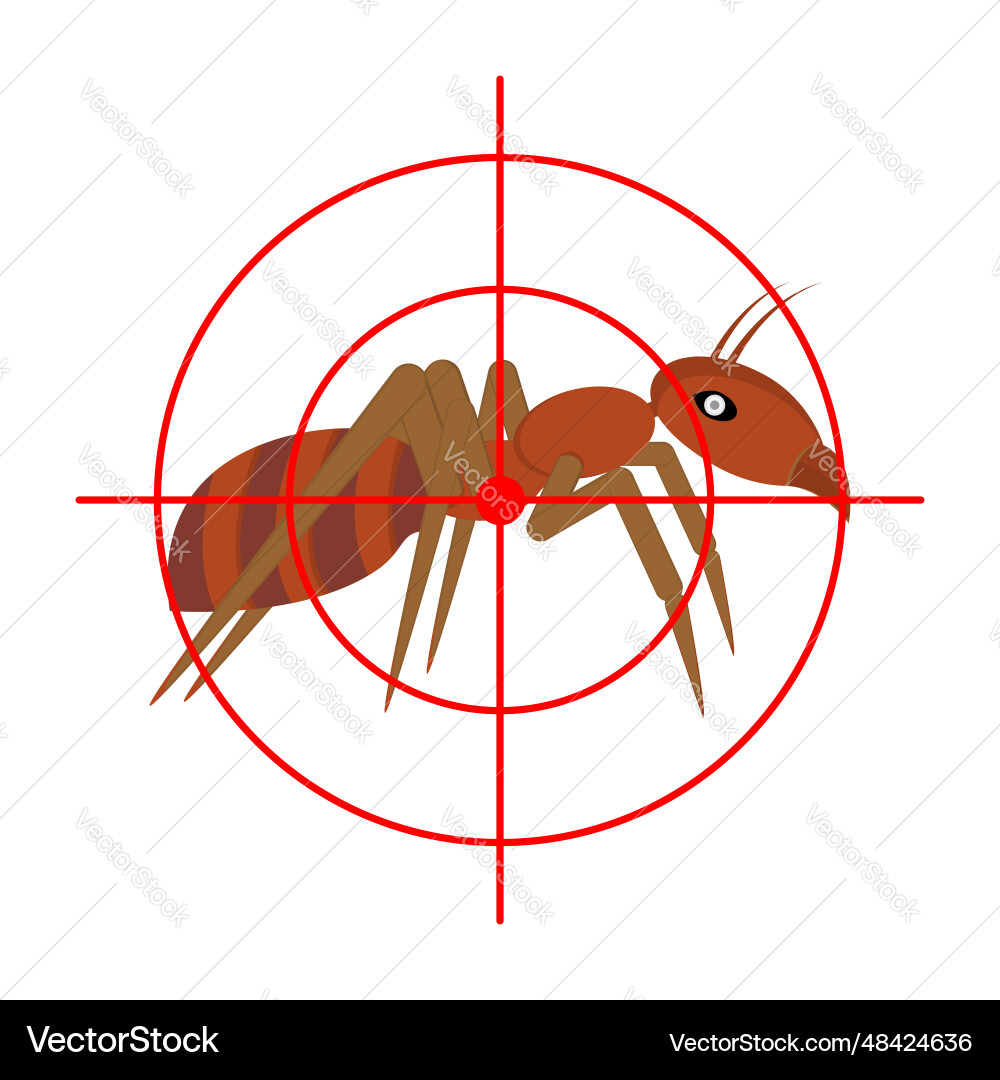 Ant and aim target side view Ant and aim target side view vector image