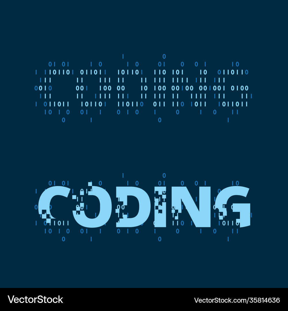 Coding Wordmark Symbol vector image