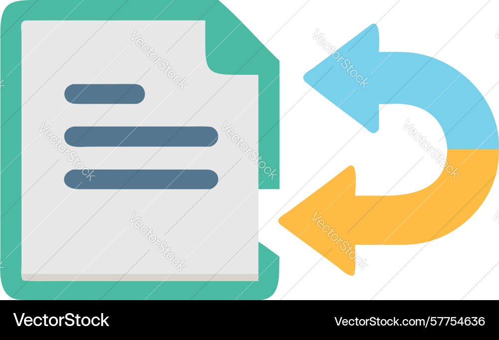 Document exchange icon for data synchronization vector image