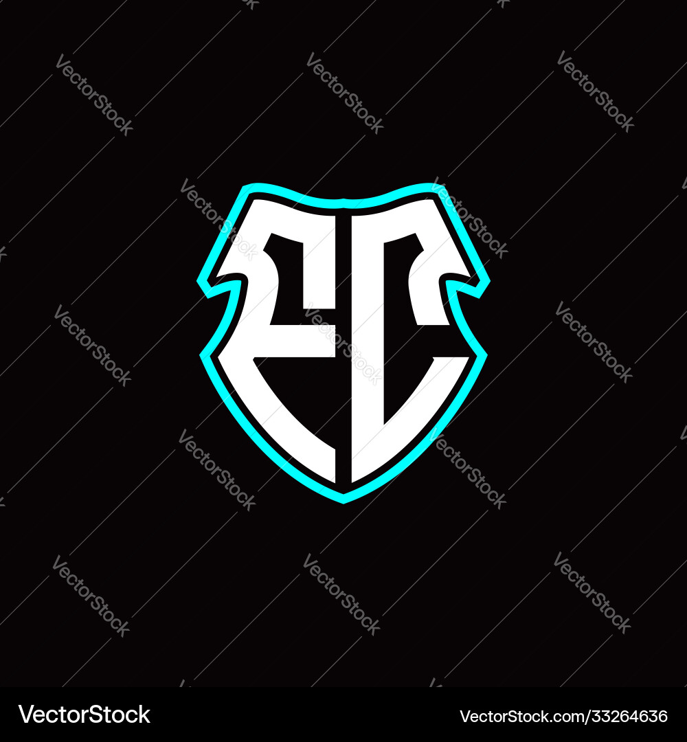 F c initial logo design with a shield shape F c initial logo design with a shield shape vector image