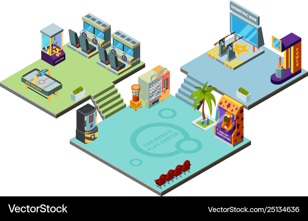 Game center amusement park for kids playing Game center amusement park for kids playing vector image