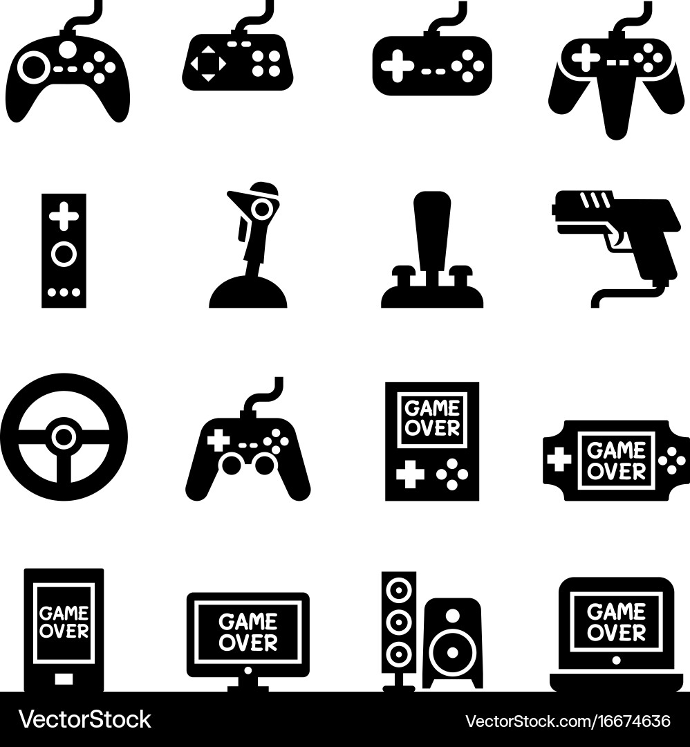 Joystick Gamepad Icon Set vector image
