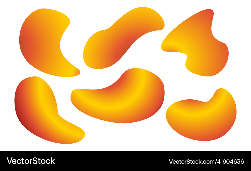 Liquid gradient shape blobs shapes set Liquid gradient shape blobs shapes set vector image