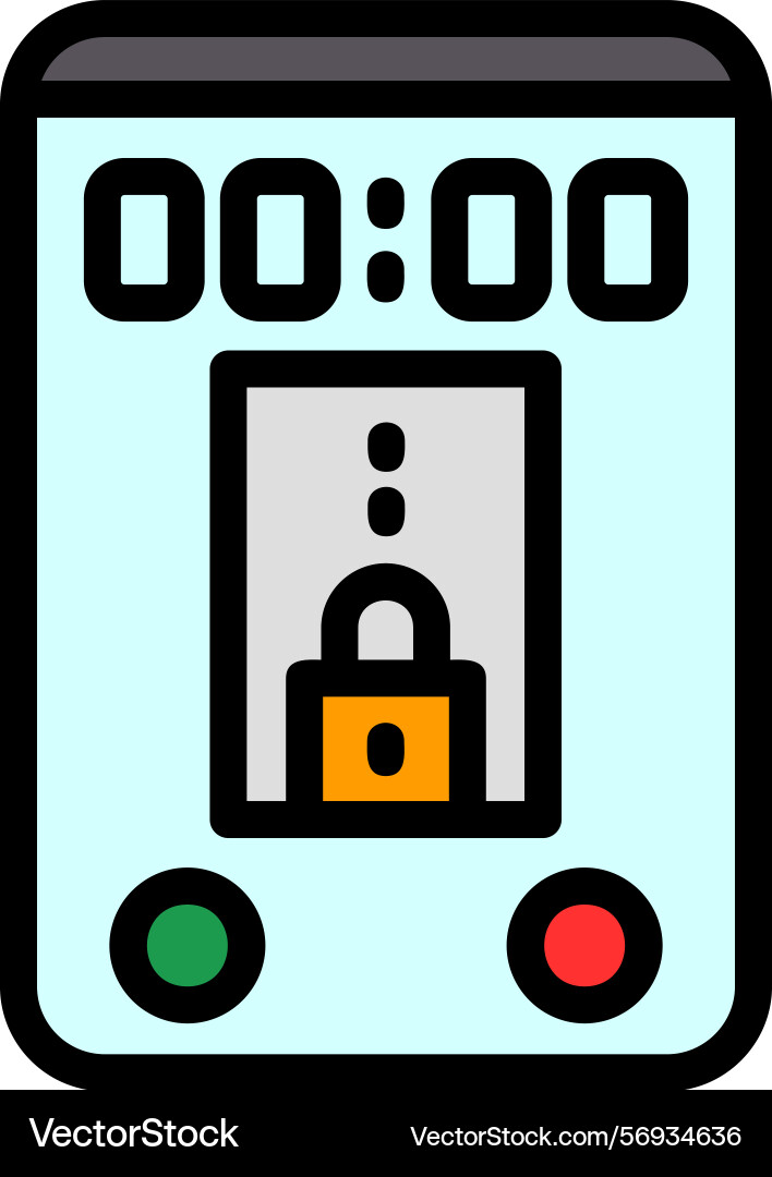 Lock line filled style icon design Vector Image