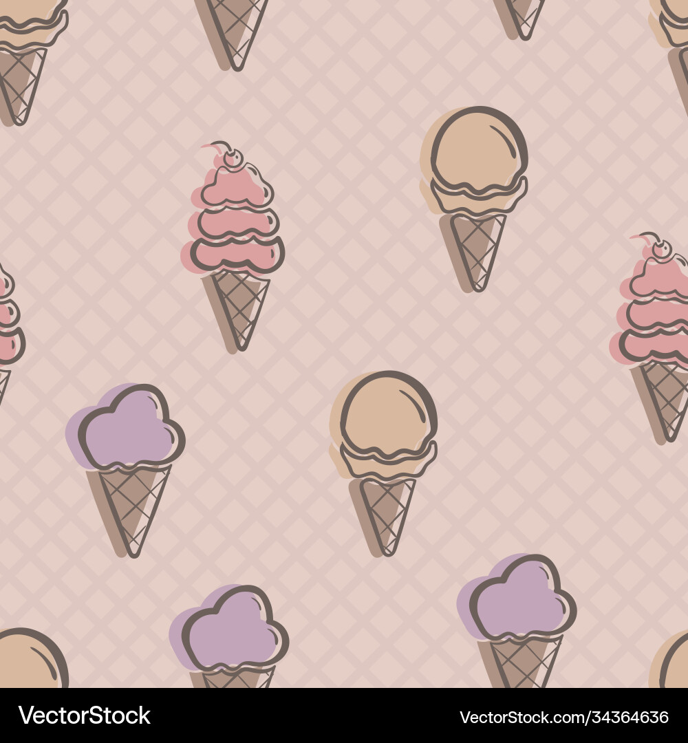 Seamless repeating pattern icecream vector image