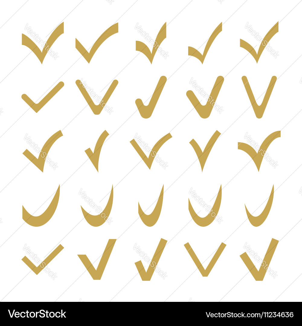 Set of different check marks vector image
